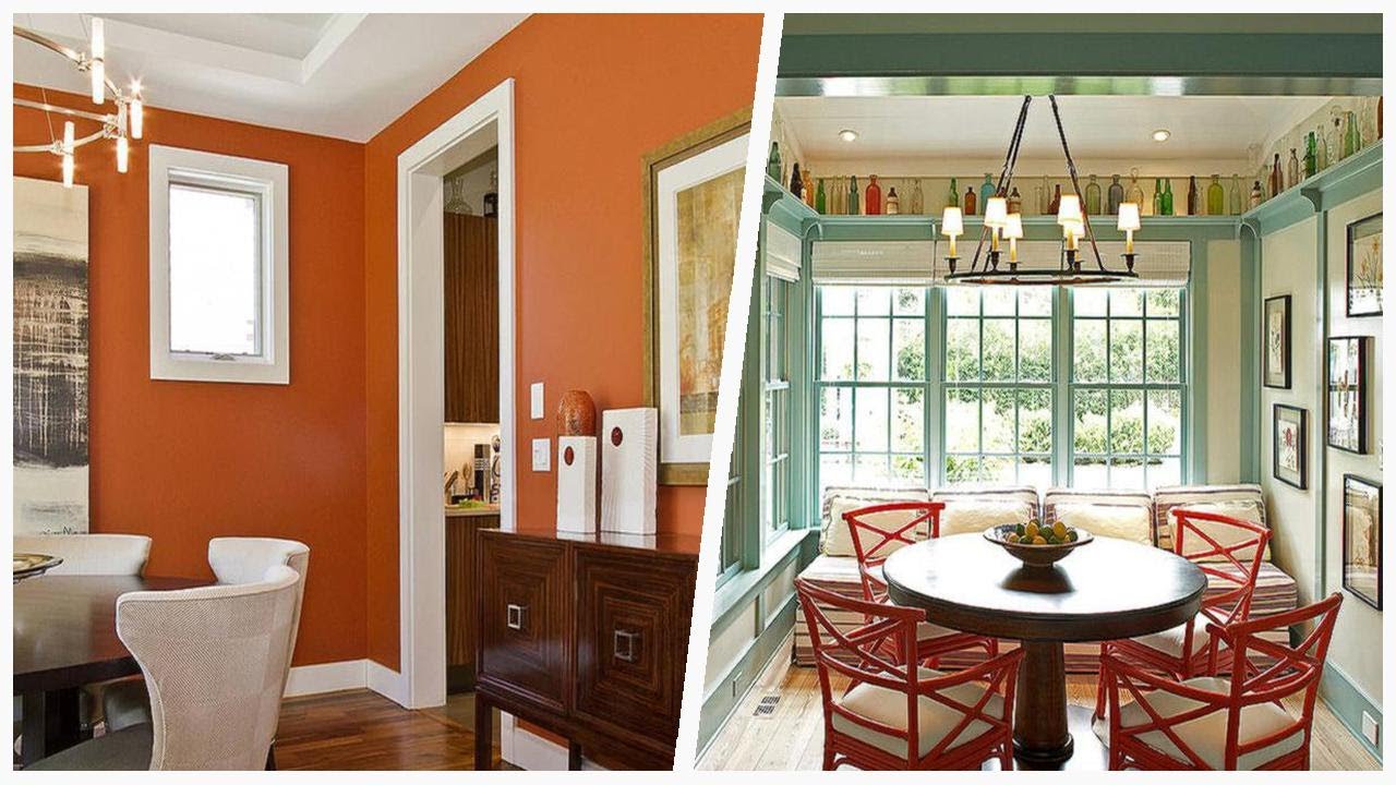 75 Dining Room With Green Walls And Orange Walls Design Ideas You'll Love ♡
