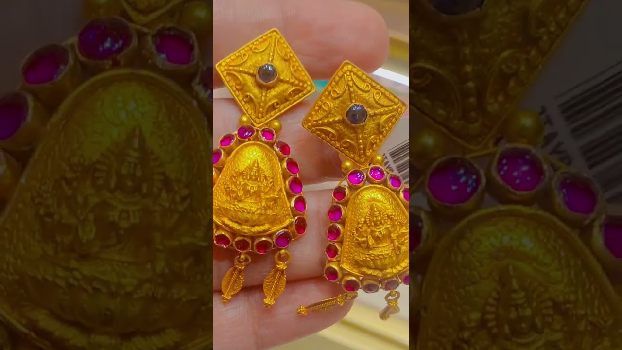 Today gold rate 14310 22karat gold Earing collection #Indriya jewellery 