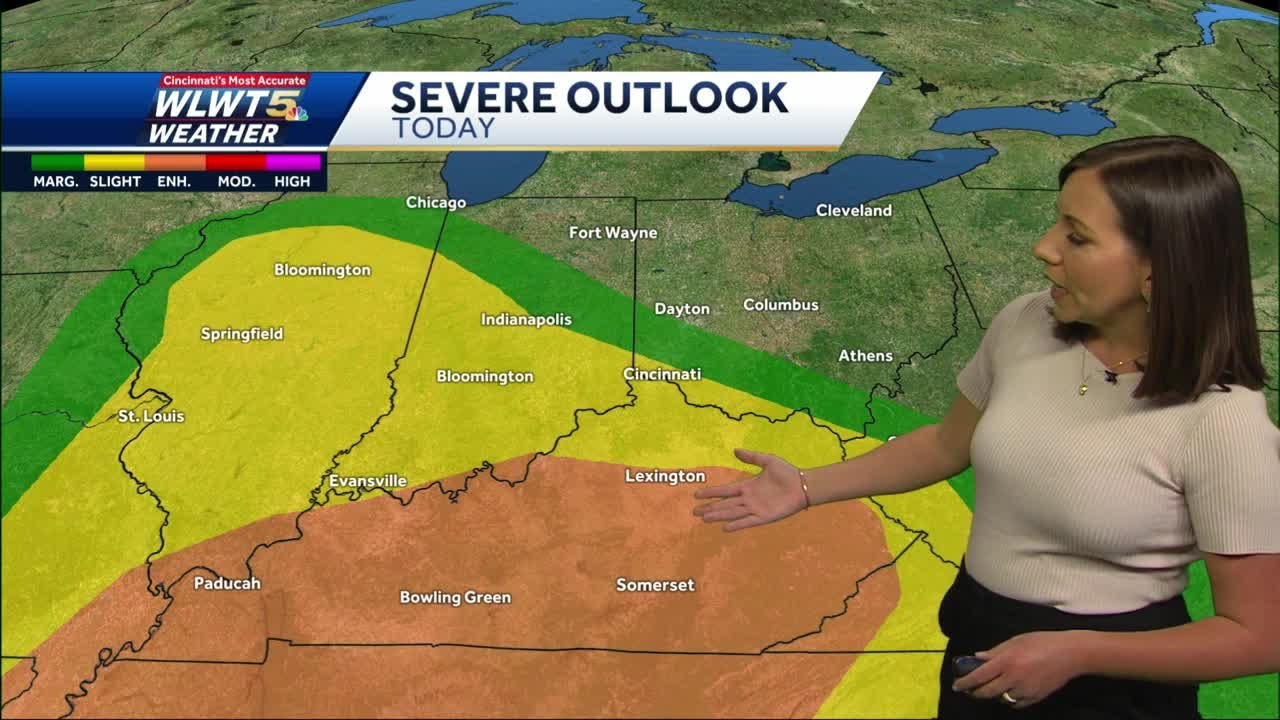 Cincinnati under a conditional threat for strong storms this evening