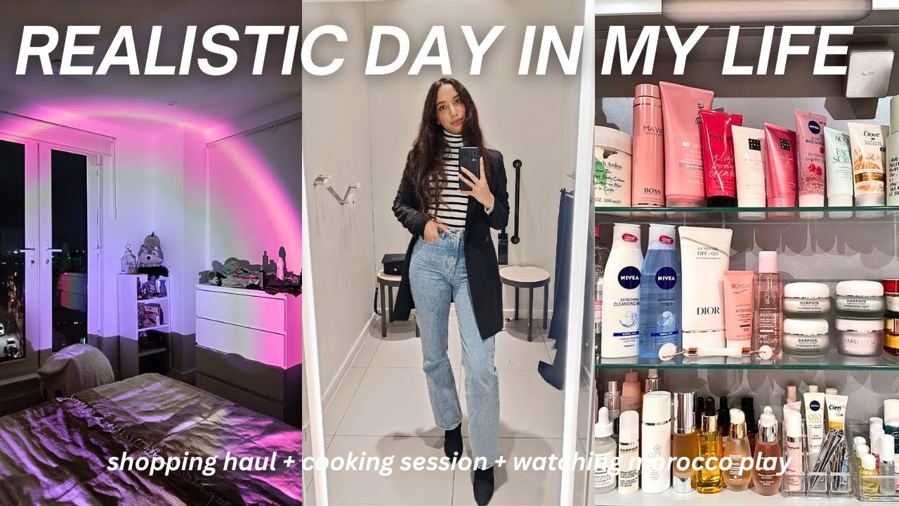 DAY IN MY LIFE | (Mini GlowUp🌸, Watching Morocco🇲🇦) دوزو معايا نهاري 🤍☀️