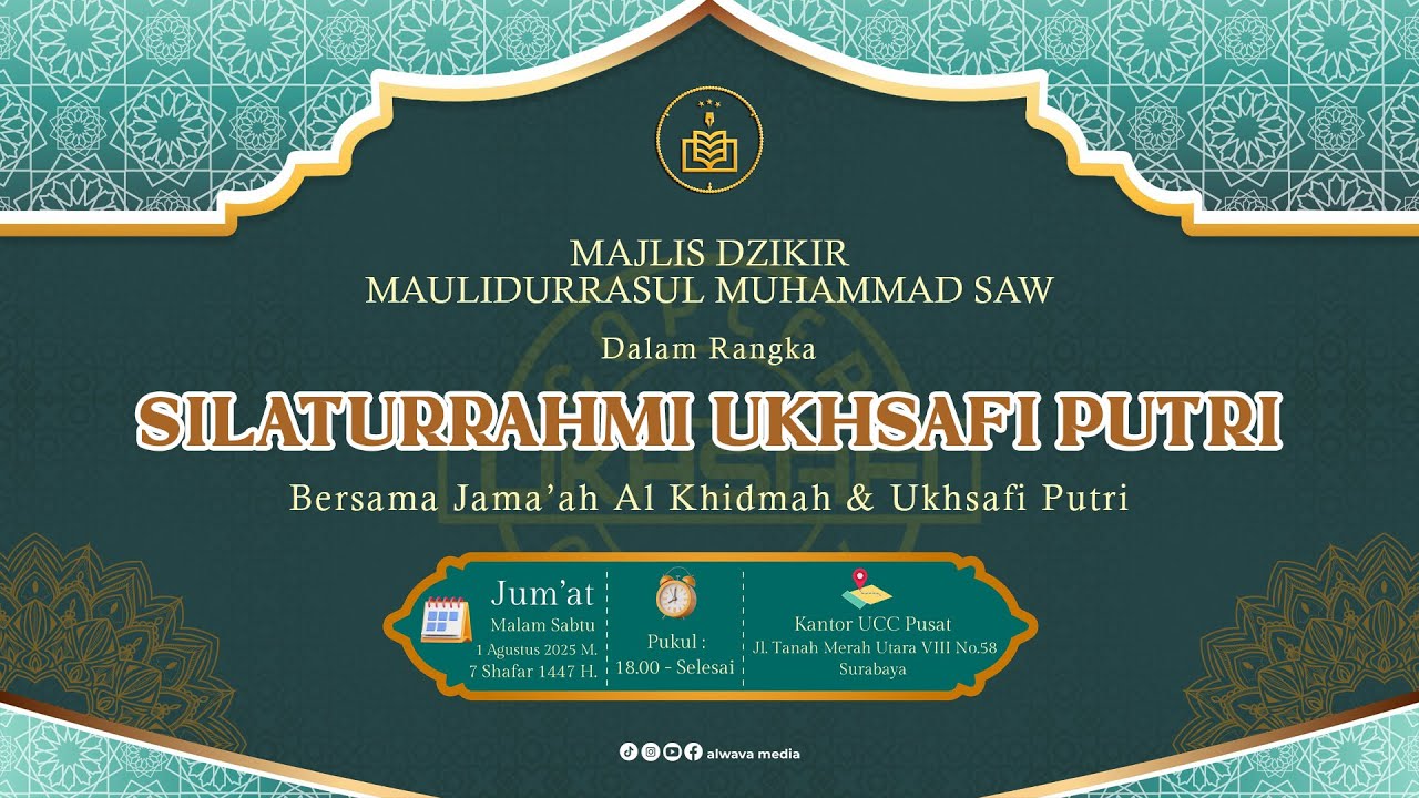 🔴MAJLIS DZIKIR MAULIDRURRASUL SAW DALAM RANGKA SILATURRAHMI UKHSAFI PUTRI (KHUSUS PEREMPUAN).