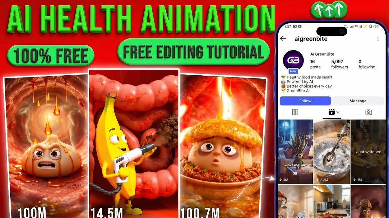 Viral AI Health Animation Videos Kaise Banaye 🤯| Trending Food Healthy Tips Talking Ai Video Editing