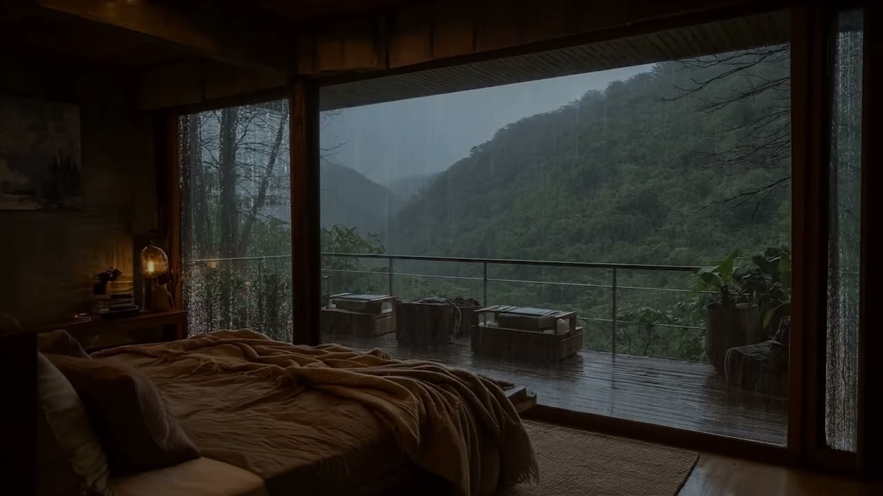 Rainy Day Indoors ☕ Warm & Cozy Bedroom Ambience for Deep Relaxation