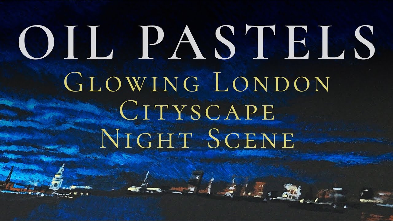 Oil Pastels on Black Paper | St  Paul's Cathedral & Millennium Bridge at Night