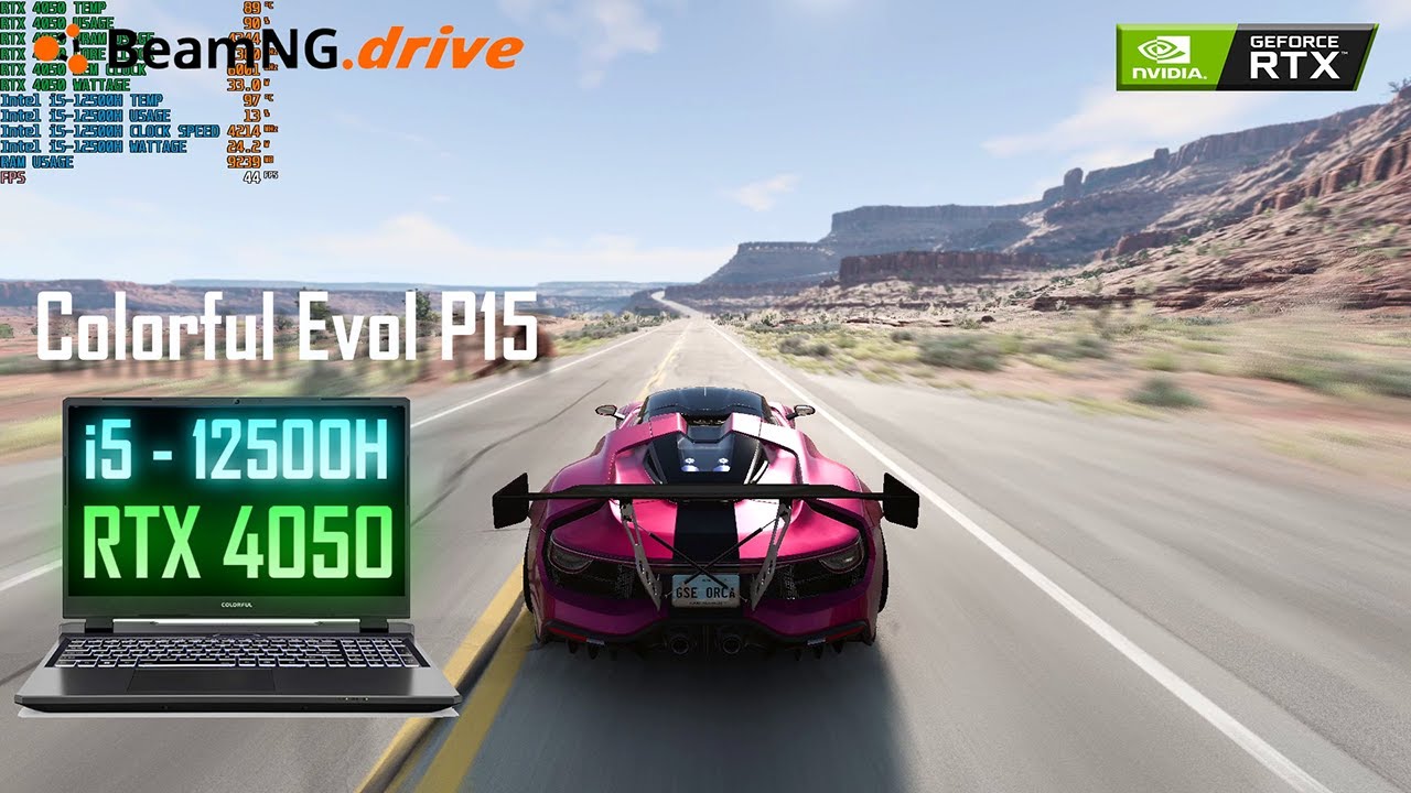 Colorful Evol P15 i5 - 12500H RTX 4050 Gaming Test | BeamNG DRIVE ULTRA SETTINGS