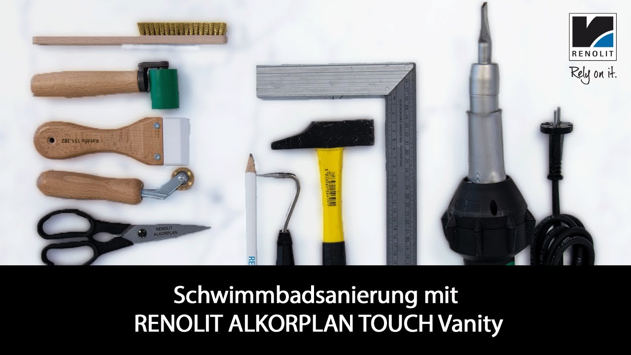 Sanierung eines Folienpools mit RENOLIT ALKORPLAN TOUCH Vanity ohne Abnahme der Beckenrandsteine