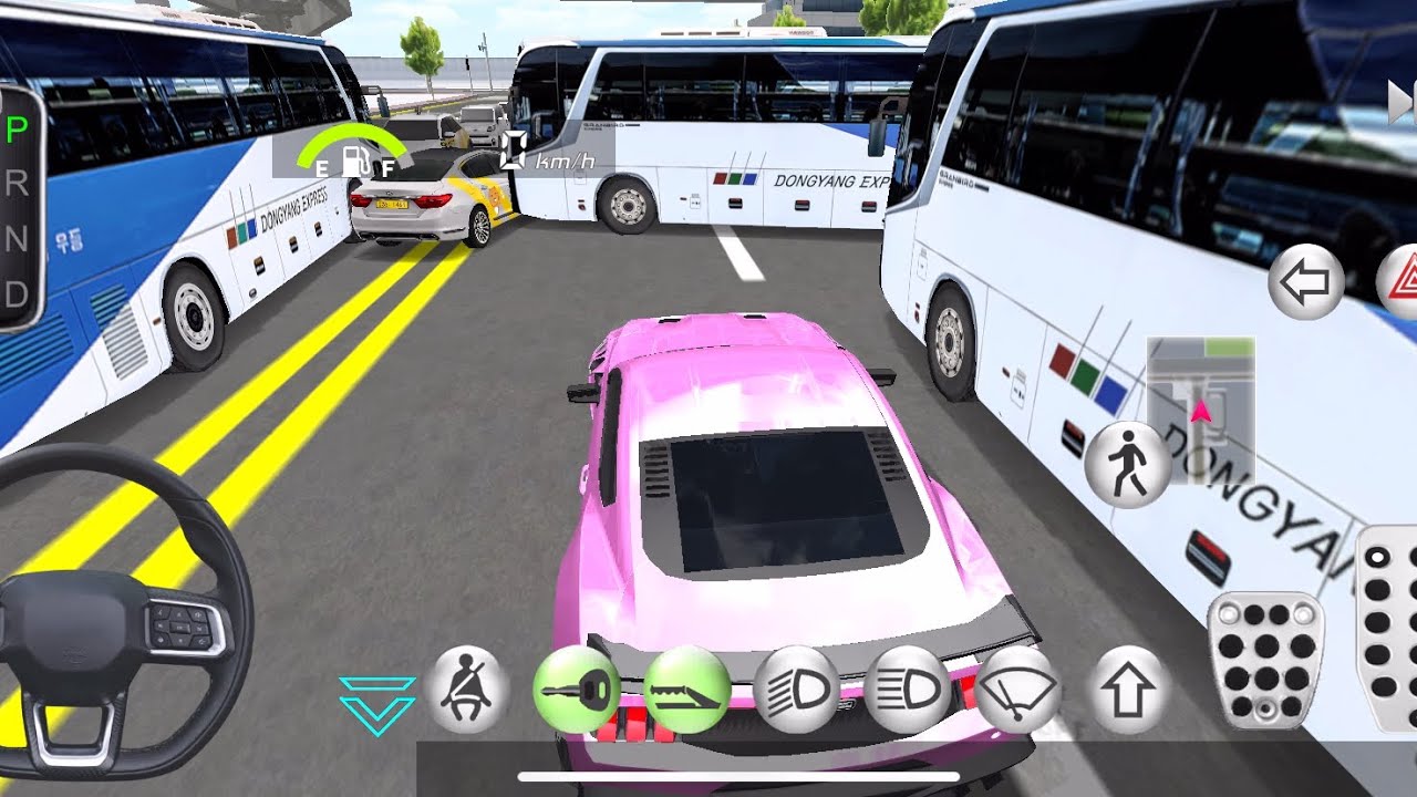 My new pink car stuck in bus accident in 3D driving class #gaming