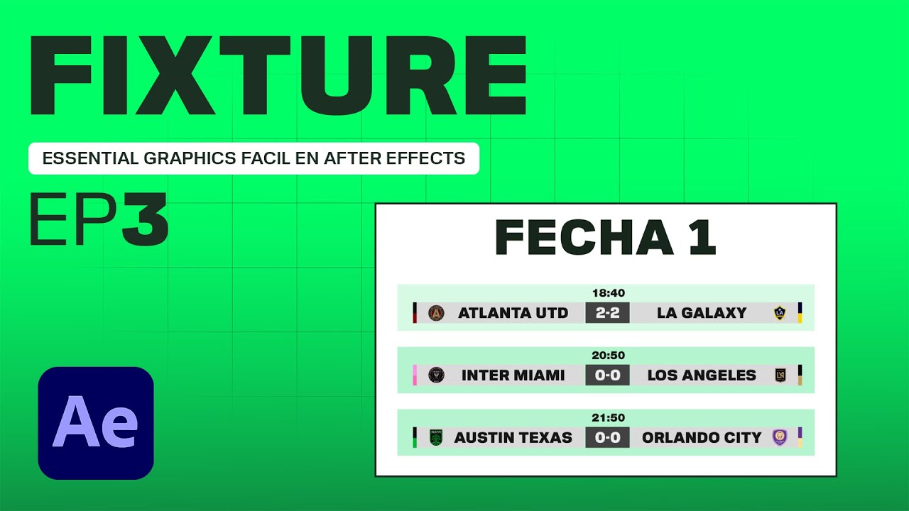 Como hacer una plantilla de Fixture | Ep. 3 - Essential Graphics fácil en After Effects