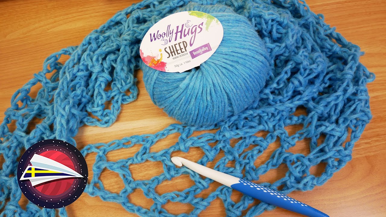 Virka: sommarsjal i l&ouml;st, superenkelt n&auml;tm&ouml;nster | DIY Virkning