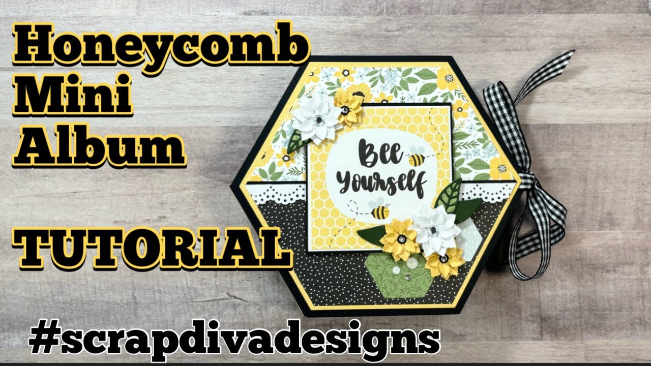 Honeycomb Mini Album TUTORIAL | Scrap Diva Designs DTP | Echo Park Bee Happy 🐝