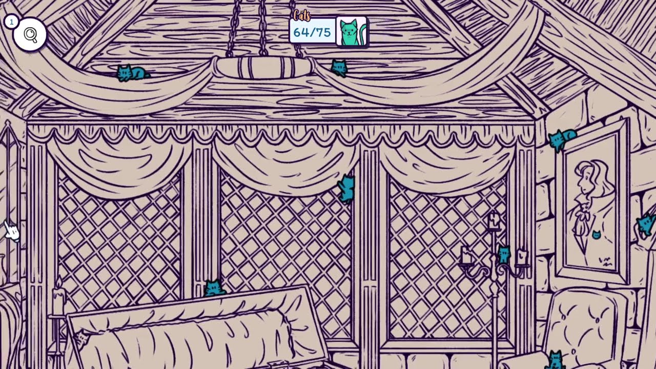 Hidden Cats in Spooky Town art 5: Vampire Lair