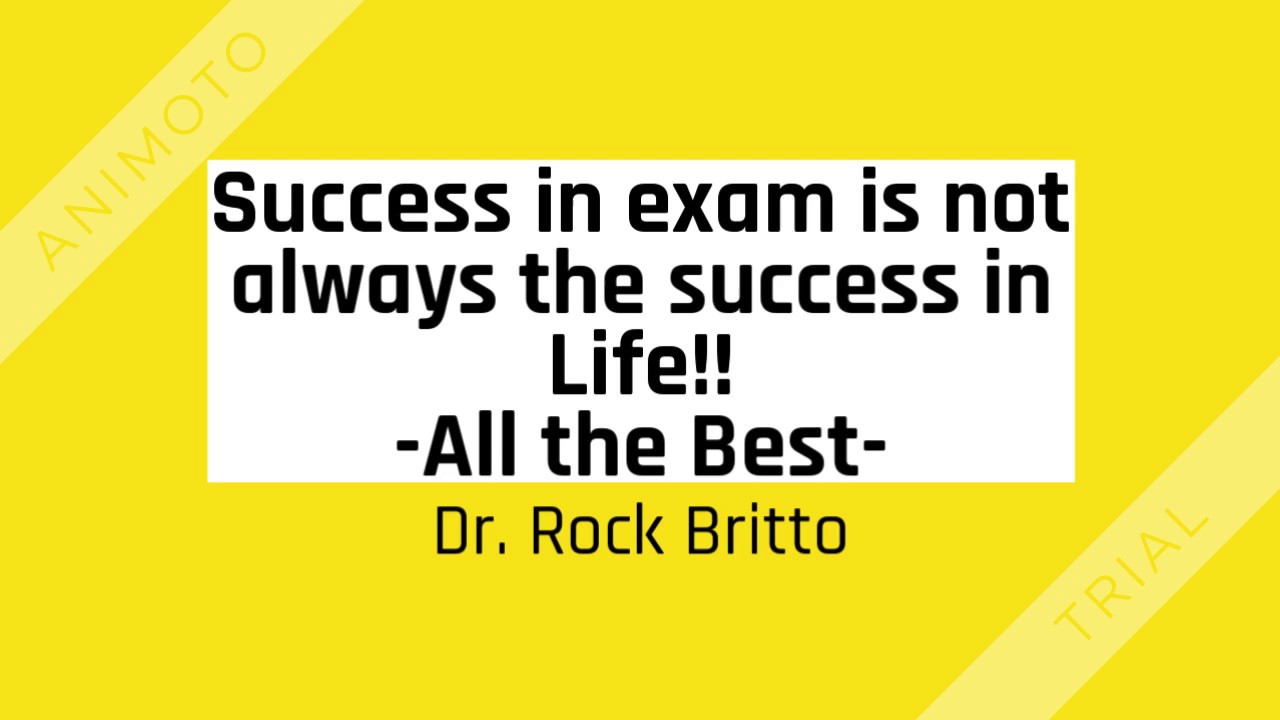 10 Tips for success in exams - Dr. Rock Britto