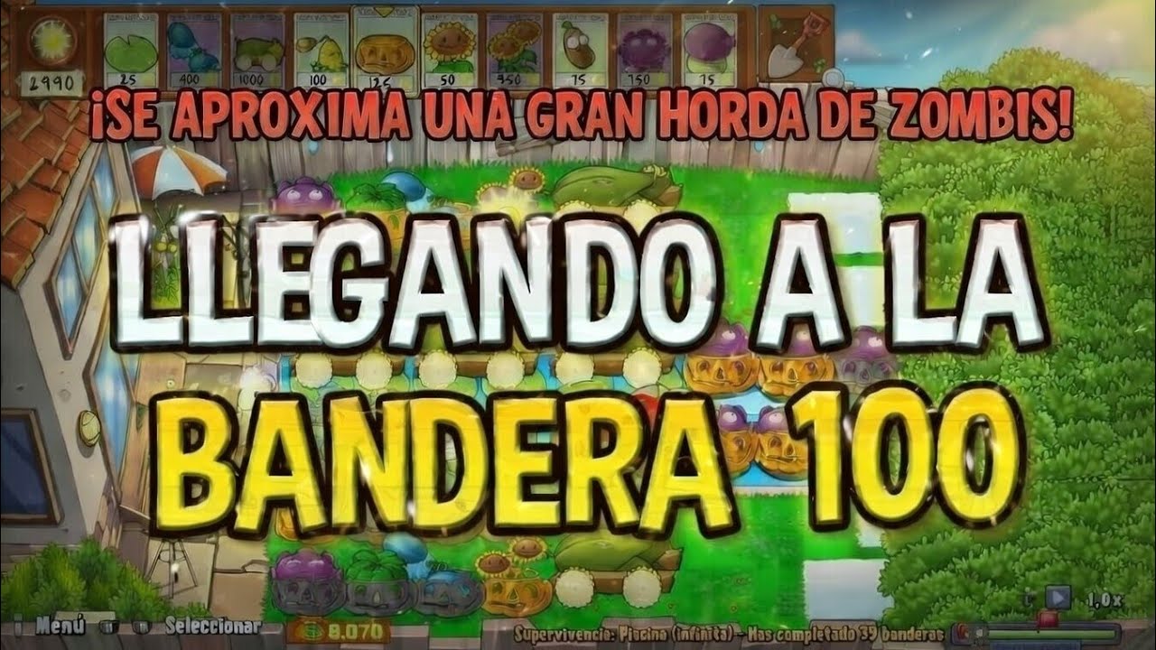 Jugando pvz en infinitoo llegando a 100 vanderas 💀💀💀