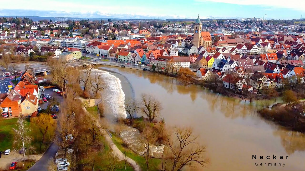 The Neckar River from Mittelstadt to Nürtingen, by the drone (Dji mavic mini).