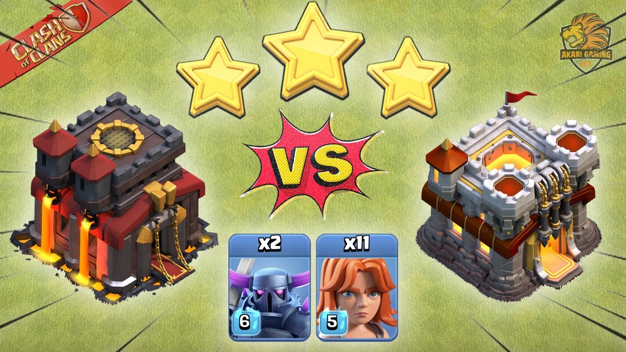 COMBO TH10 ĐÁNH NÁT MAX TH11 Đơn Giản Trong Clash of clans | Akari Gaming