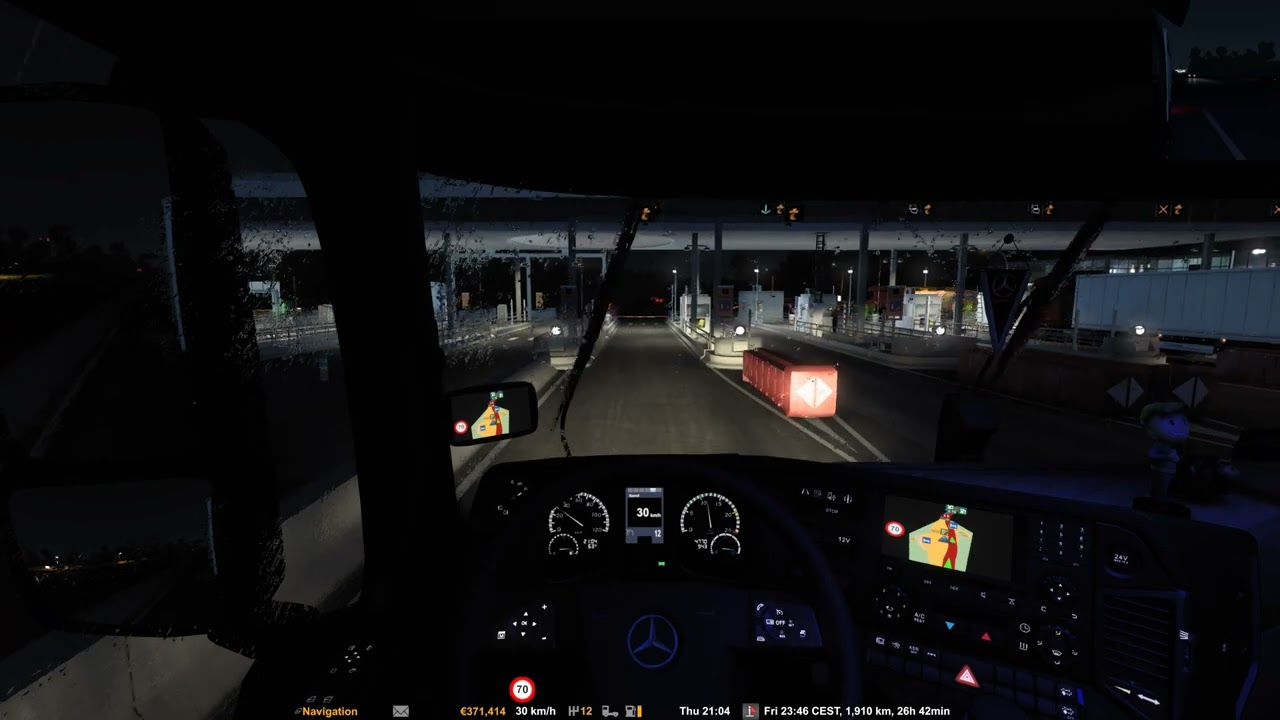 Euro Truck Simulator 2 / Peaceful Night/Rain Drive Through France & Italy (No Commentary No Music)