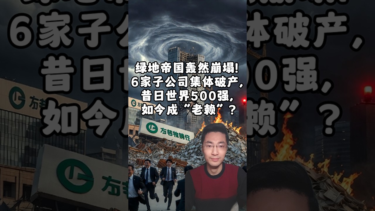 中国绿地地产帝国轰然崩塌榻！6家子公司集体破产，昔日世界500强如今成&ldquo;老赖&rdquo;？#中国 #地产 #绿地#破产