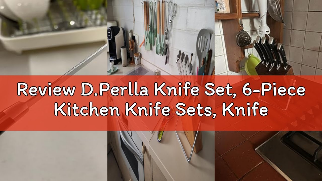 Review D.Perlla Knife Set, 6-Piece Kitchen Knife Sets, Knife Block Set with High Carbon German Stain
