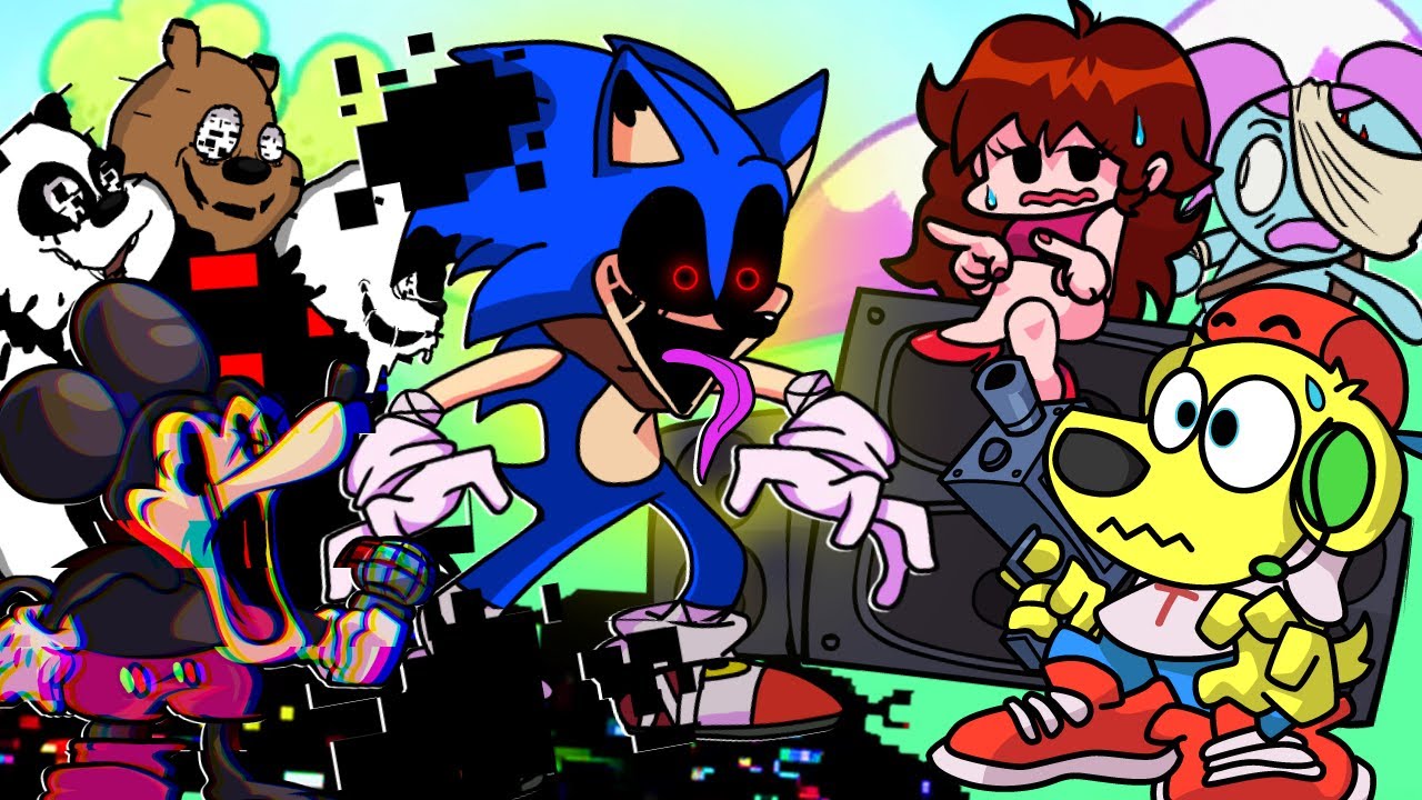 Friday Night Funkin против NEW PIBBY CORRUPTION! (Sonic EXE, Медведи We Bears, Освальд, Микки)