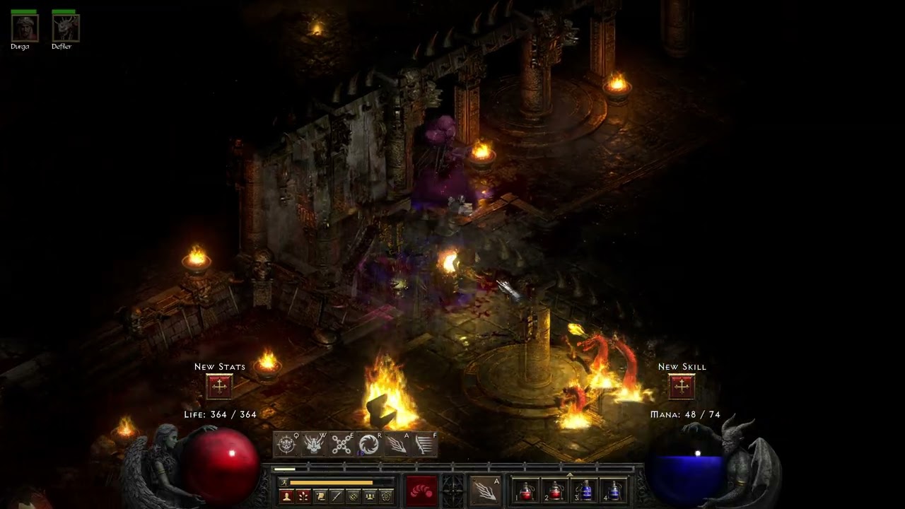 D2R: Miasma Bolt and Chain Warlock vs Normal Mephisto.