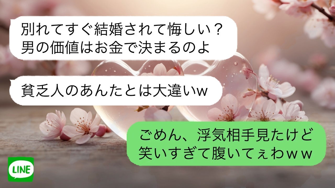 【LINE】 別れ直後に結婚した元恋人。相手の正体を知り思わず笑う