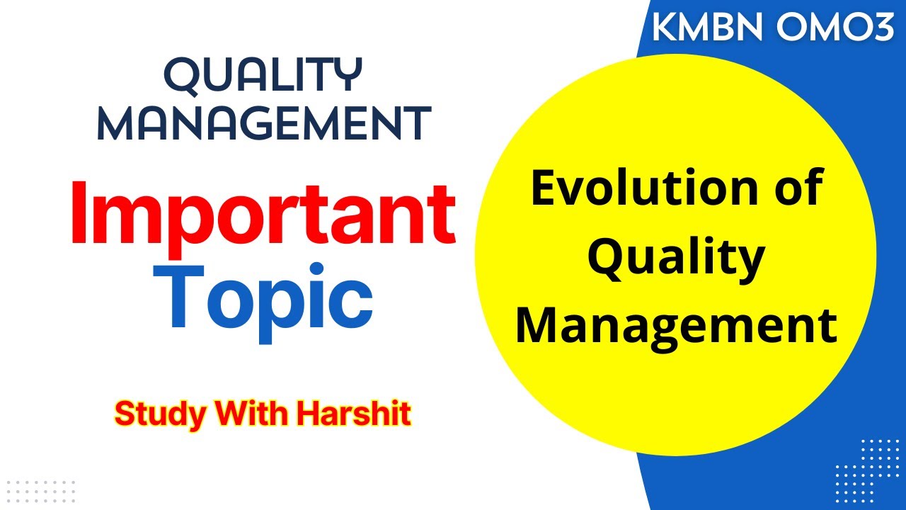 Evolution of Quality Management | KMBN OM03 Quality Management Important Topic | MBA 4 Semister