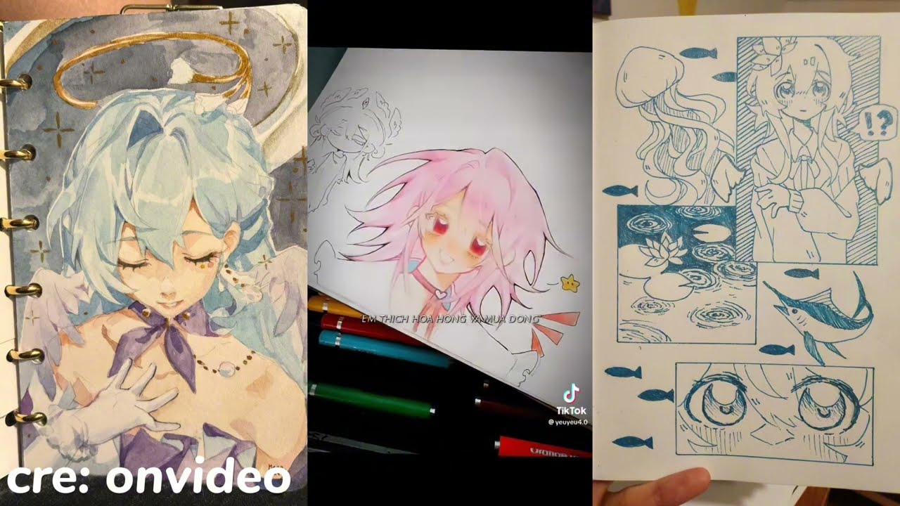 Tổng hợp vẽ tranh TikTok của các đại thần 🎨😝 #art #drawing #tiktok #vetranh #artist 