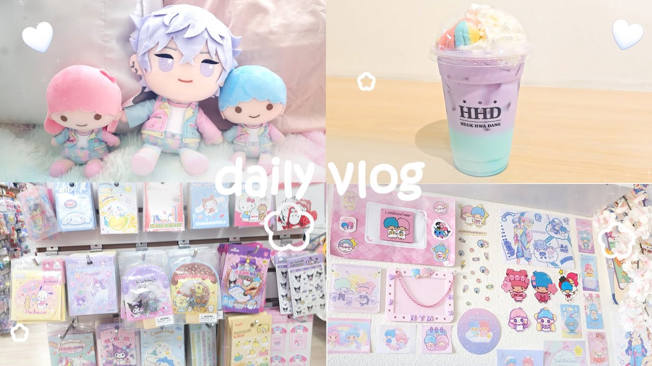 daily vlog ❀ |  Little Twin Stars merch, korean cafe, mall shopping, sticker store
