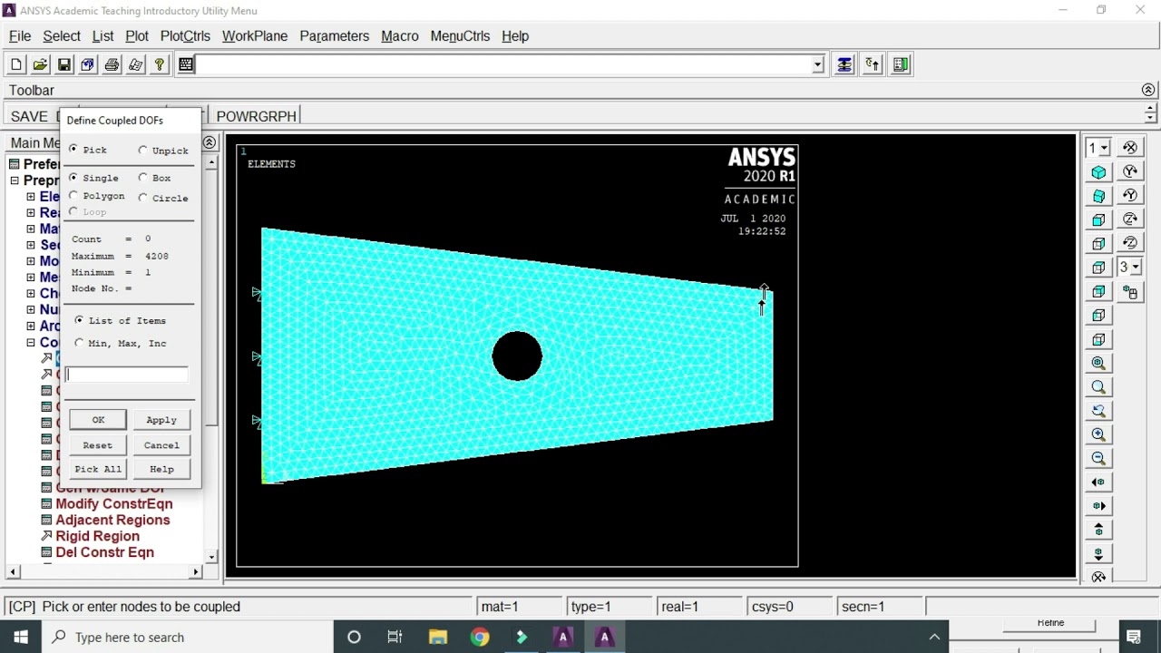 STRESS ANALYSIS ON A TAPERED PLATE WITH CENTER HOLE