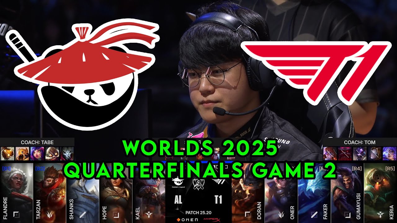 AL vs T1 Game 2 | World Championship 2025 Quarterfinals | Anyone's Legend vs T1 G2