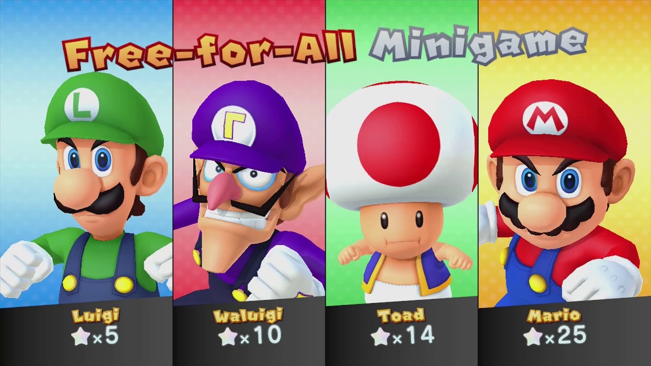 Mario Party 10 Mario Party #44 Luigi vs Waluigi vs Toad vs Mario Haunted Trail Master Difficulty