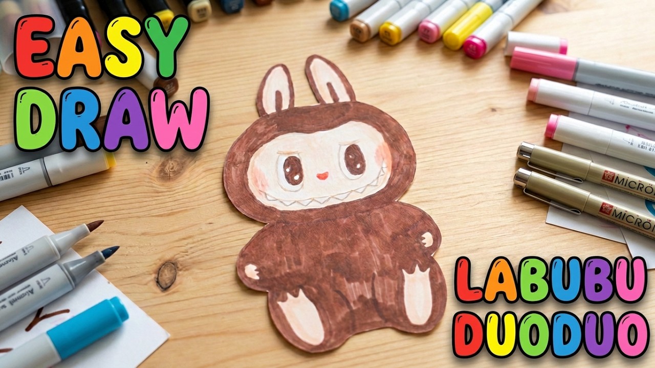 ⭐Labubu DUODUO How to draw😍⭐