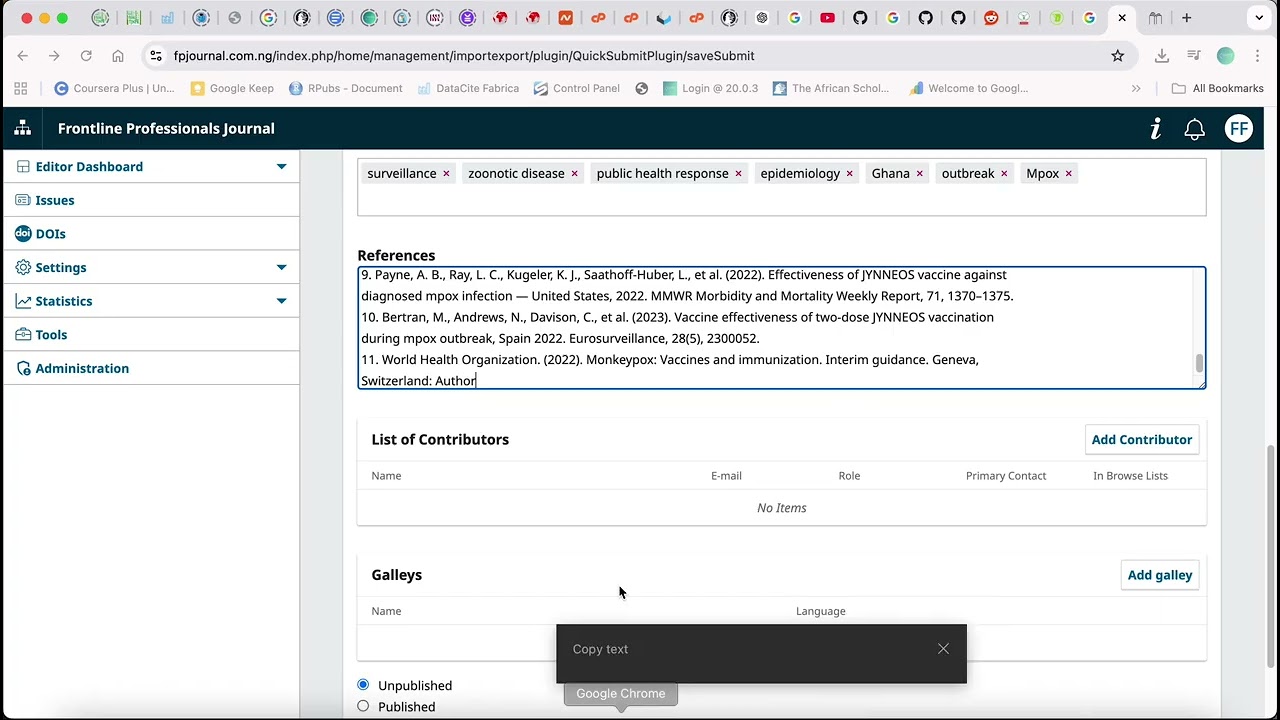 Using Quick Submit Plugin in OJS to quickly add an Article