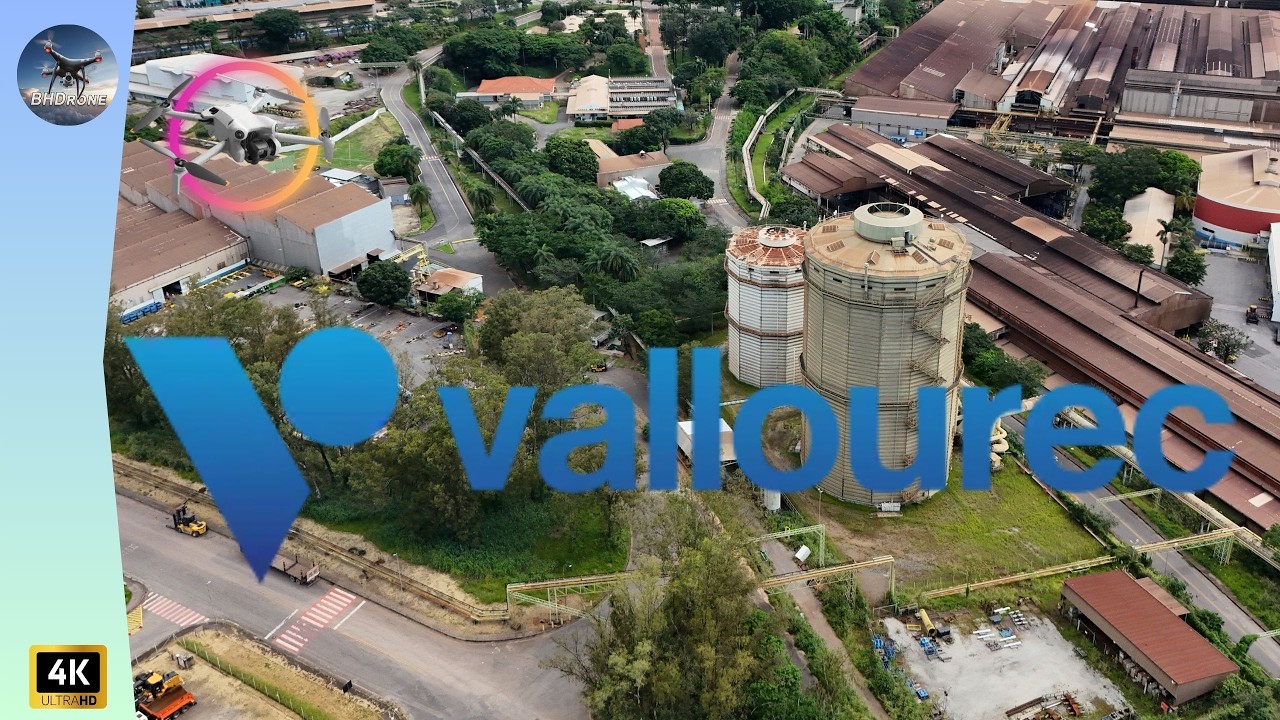 Drone passeia sobre à Valourec, a antiga Mannesmann ...