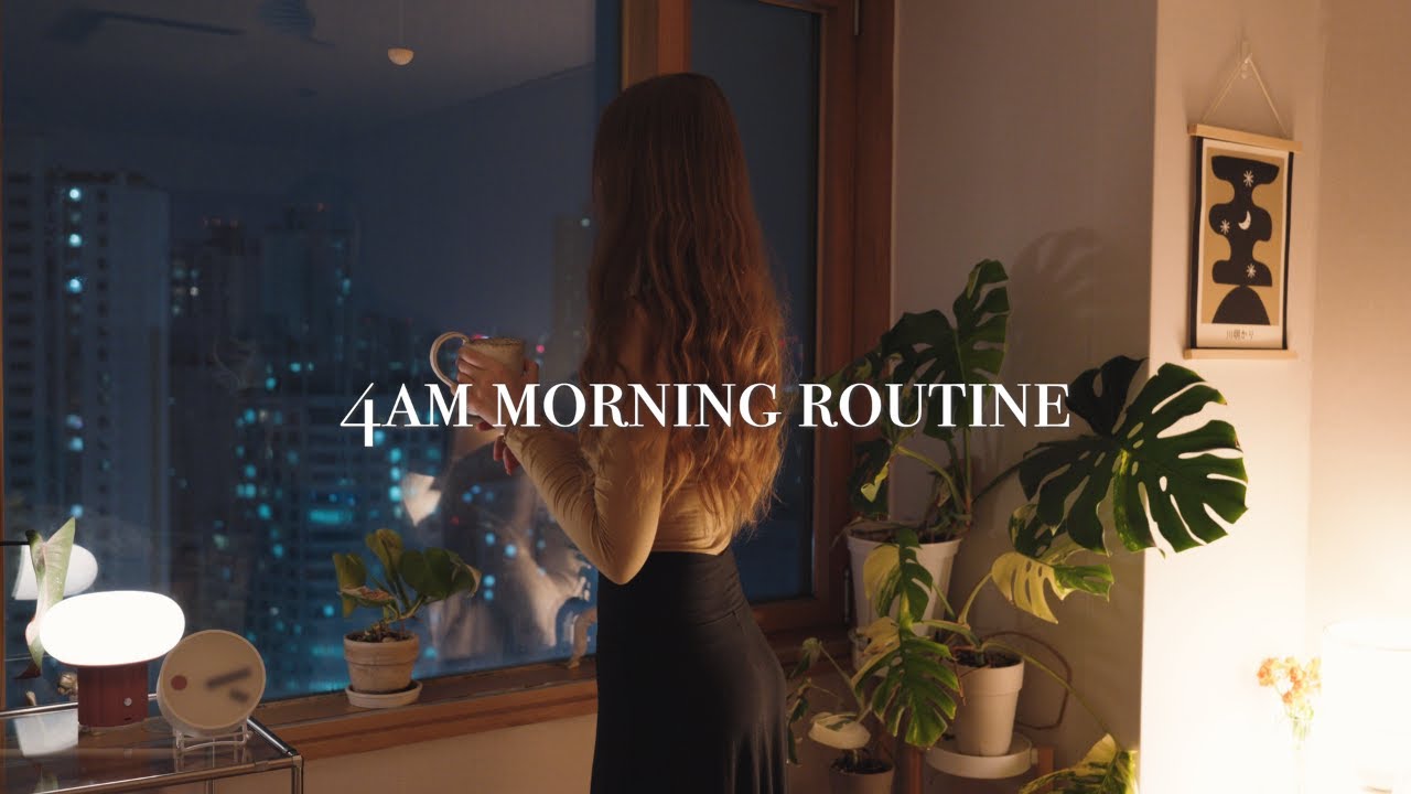 4am morning routine 🌿 habits to wake up early and achieve your goals | studying + self-care