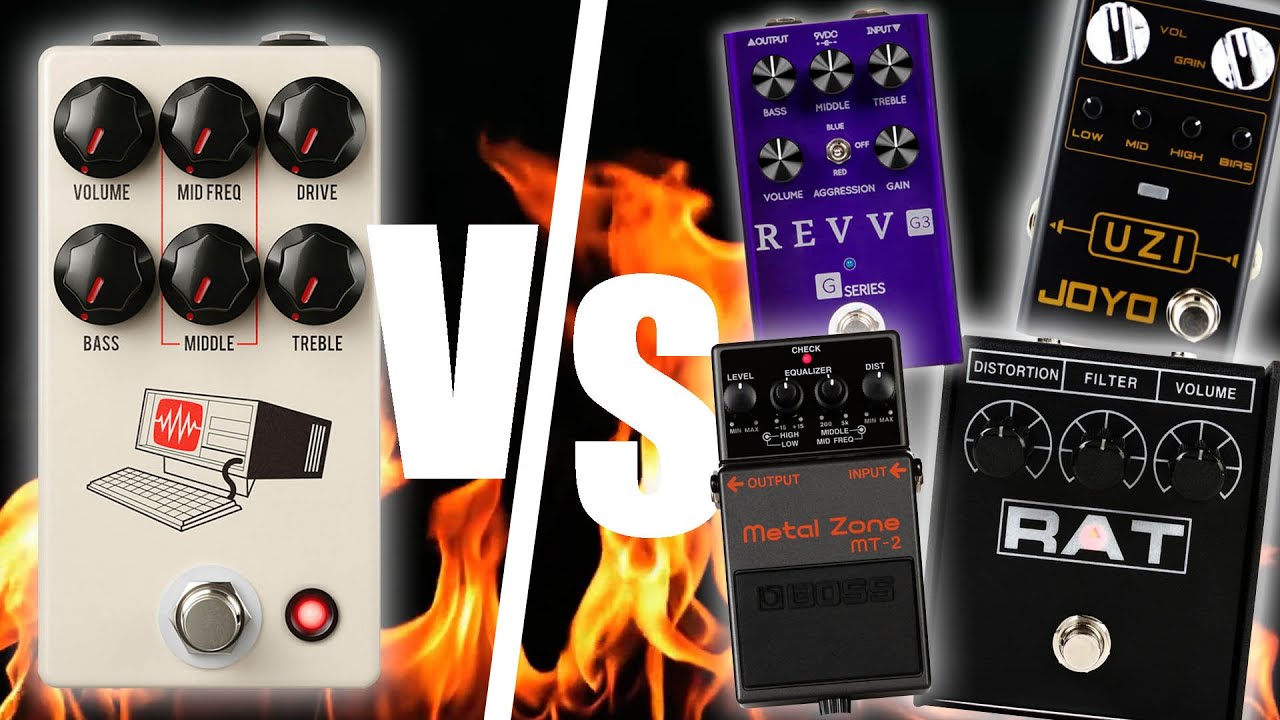 JHS Hard Drive vs Boss Metal Zone vs ProCo Rat vs Revv G3 vs Joyo Uzi | High gain overdrive shootout