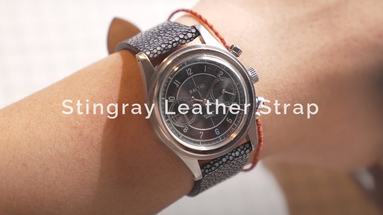 Baltic Bicompax 002 Black | Baltic Watch Strap Making (Handmade Stingray Leather Strap)