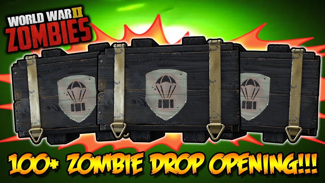 100+ ZOMBIES SUPPLY DROP CRATE OPENING!!! (Call of Duty WW2 Zombies)