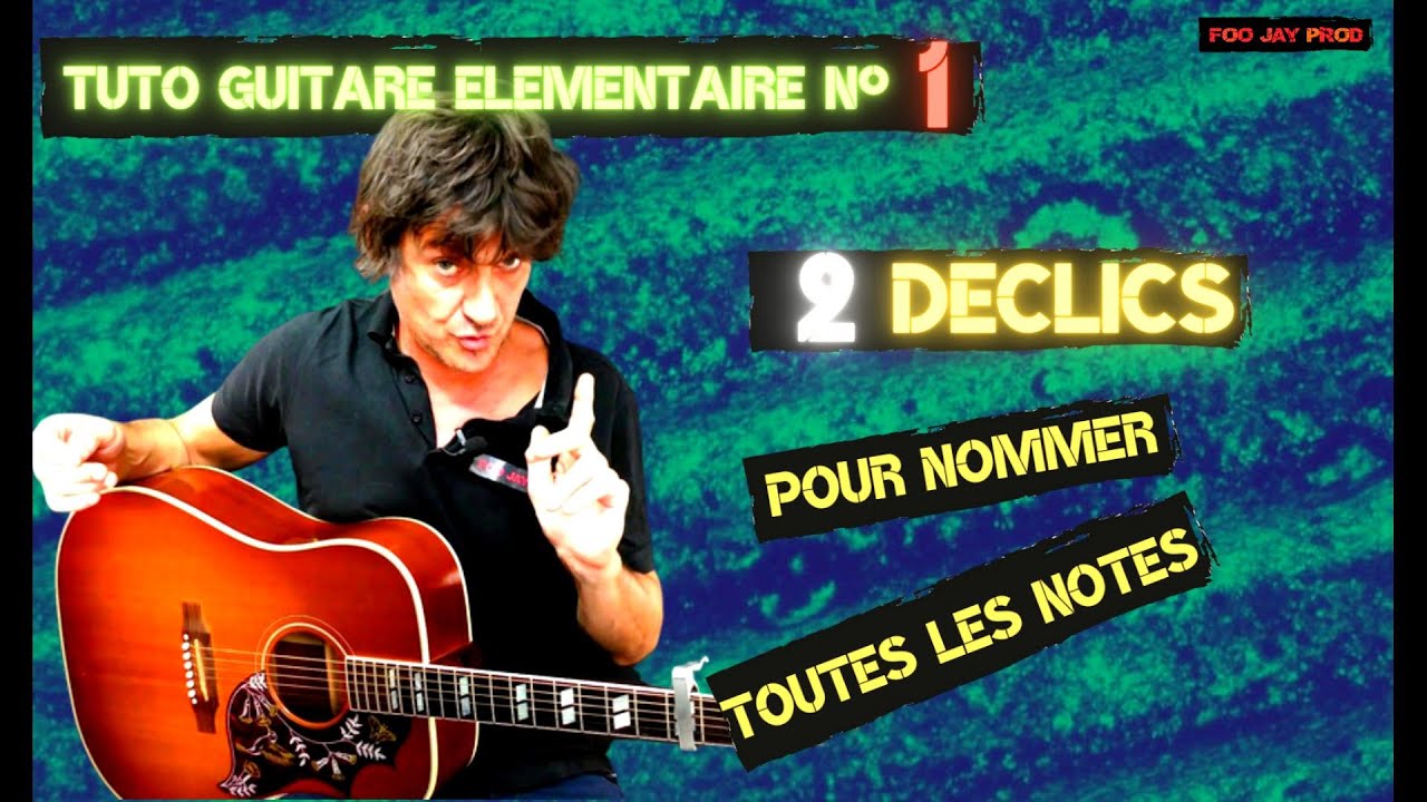 NOM DES NOTES SUR LE MANCHE de la GUITARE - TUTO GUITARE ELEMENTAIRE N°1 - Chaîne YouTube FooJayProd
