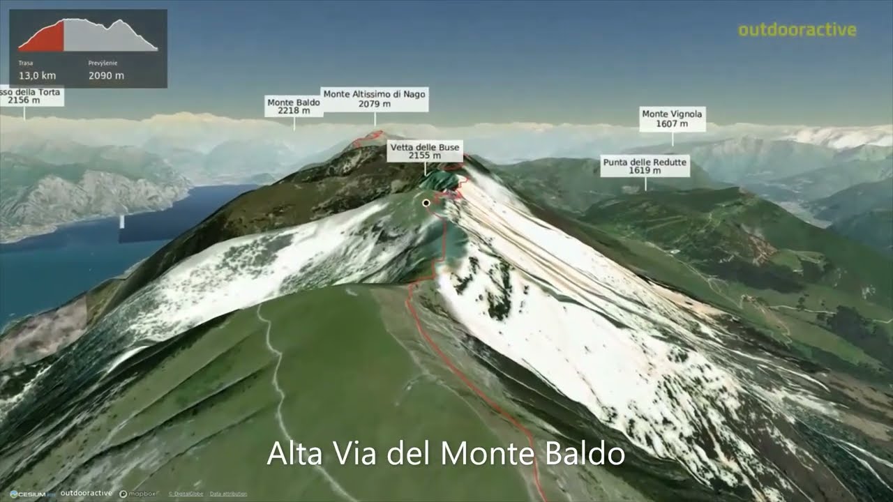 Alta Via del Monte Baldo ∆ hiking trails ∆ 3d-trail.com/italy/