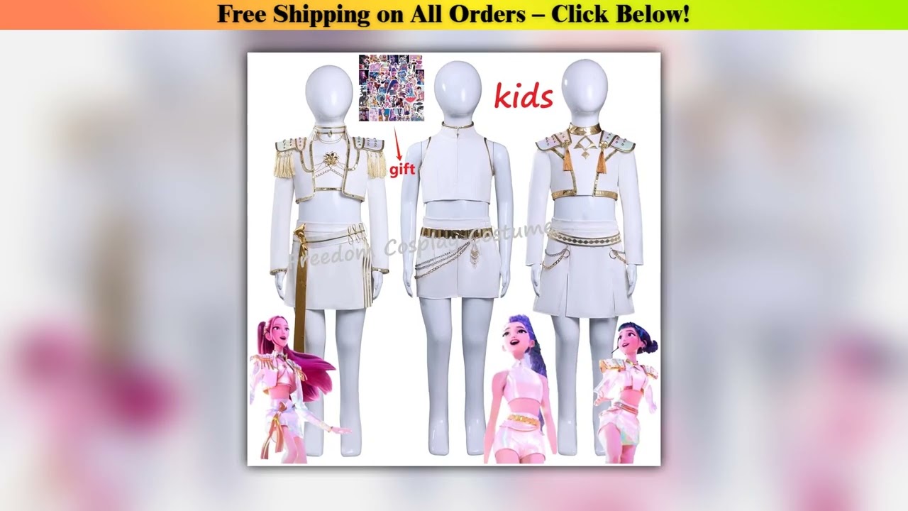 IN STOCK Rumi Mira Zoey White Leather Singing Suit Costume Set Halloween Carnival Role Play Party
