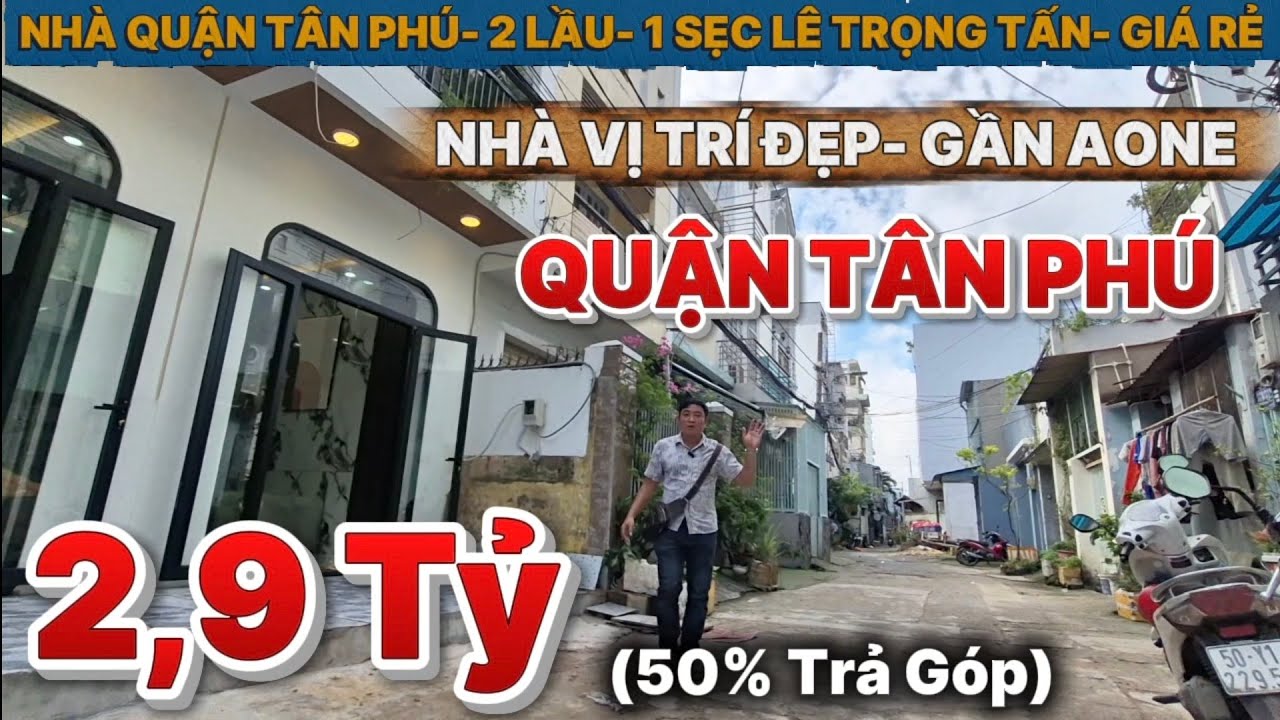 🔥 Cực Hiếm! Nhà Quận Tân Phú Giá Rẻ – 1 Sẹc Lê Trọng Tấn Gần AEON Mall, Ở Ngay, SHR Chính Chủ! 🏡