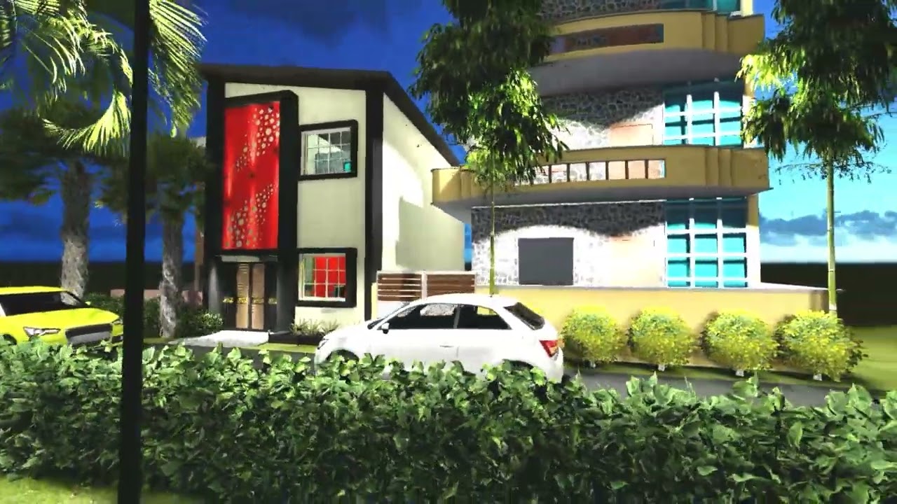 20x45 | 2 Floor House Design | House Elevation | Renderwalk3d