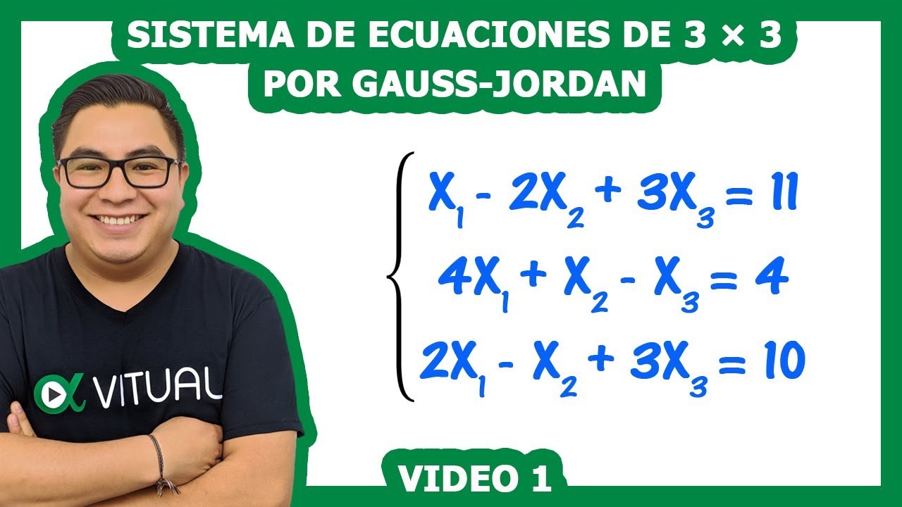 Sistemas de ecuaciones de 3×3 por Gauss-Jordan video 1 | Vitual Universitario