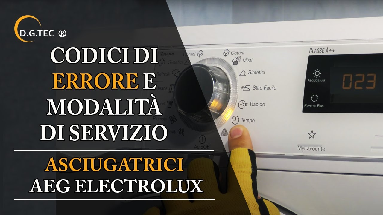 Lettura codici errore e modalità di servizio asciugatrici Rex Electrolux AEG