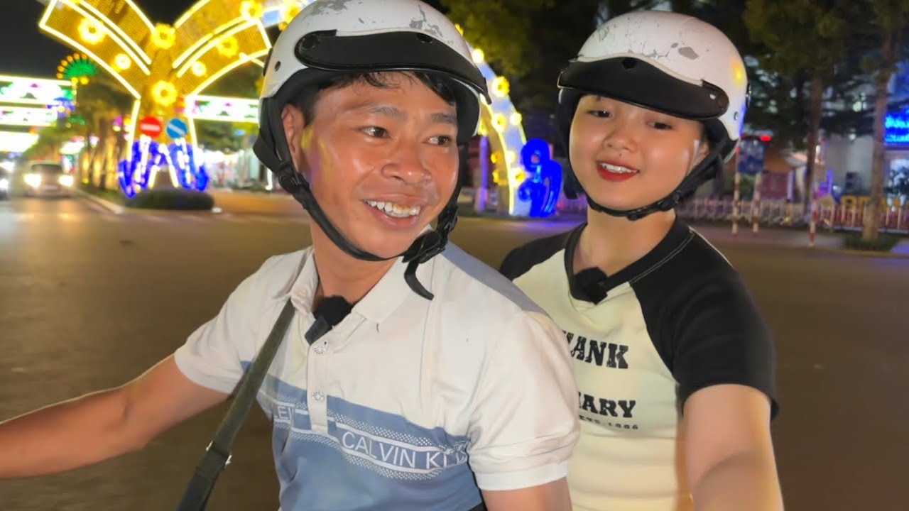 ĐÓN BẠN GÁI ĐI LÀM VỀ VÀ ĐI ĂN TỐI CÙNG E TRAI HẬU