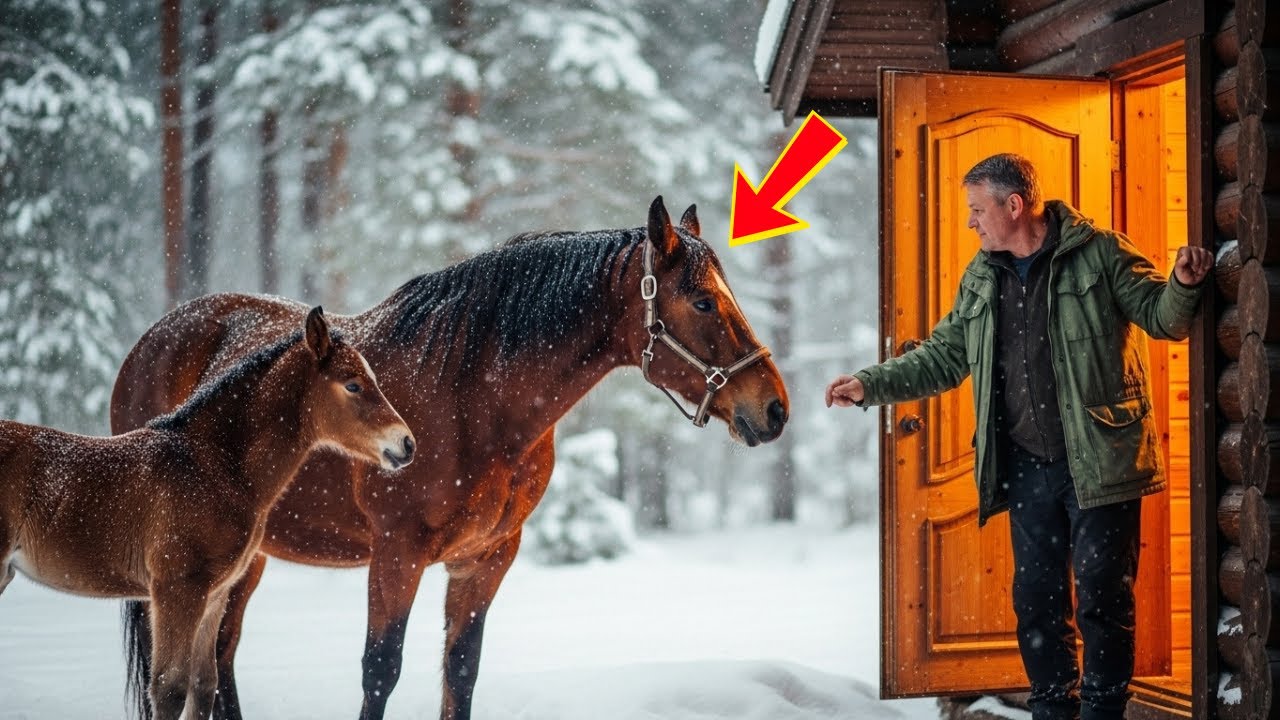 Er rettete ein bis auf die Knochen gefrorenes Wildpferd und ihr Fohlen – Tage später etwas geschah