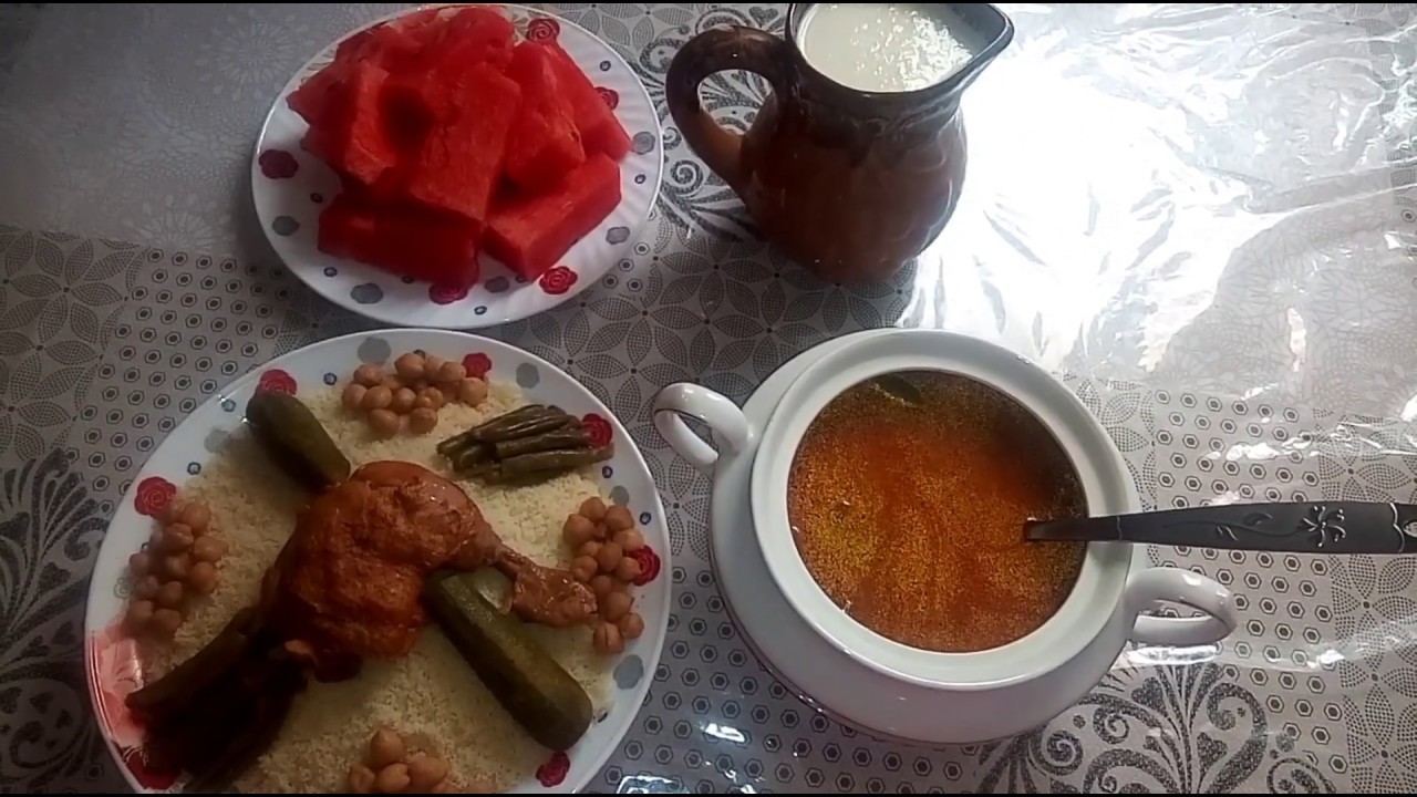 #طعام العيد#  كسكاس بالجاج والخضرة / كسكاس برج زمورة.