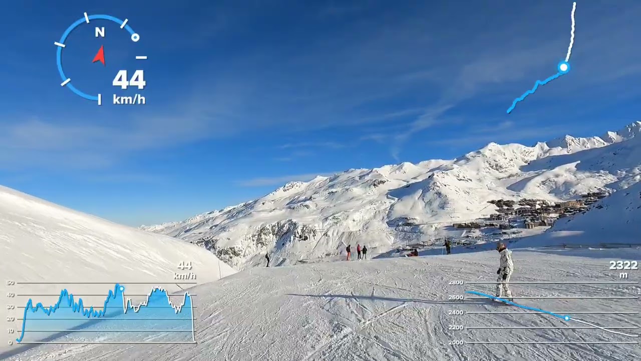 Val Thorens, Les 3 vallees, France, red ski run Haute combe, @valthorens @les3vallees