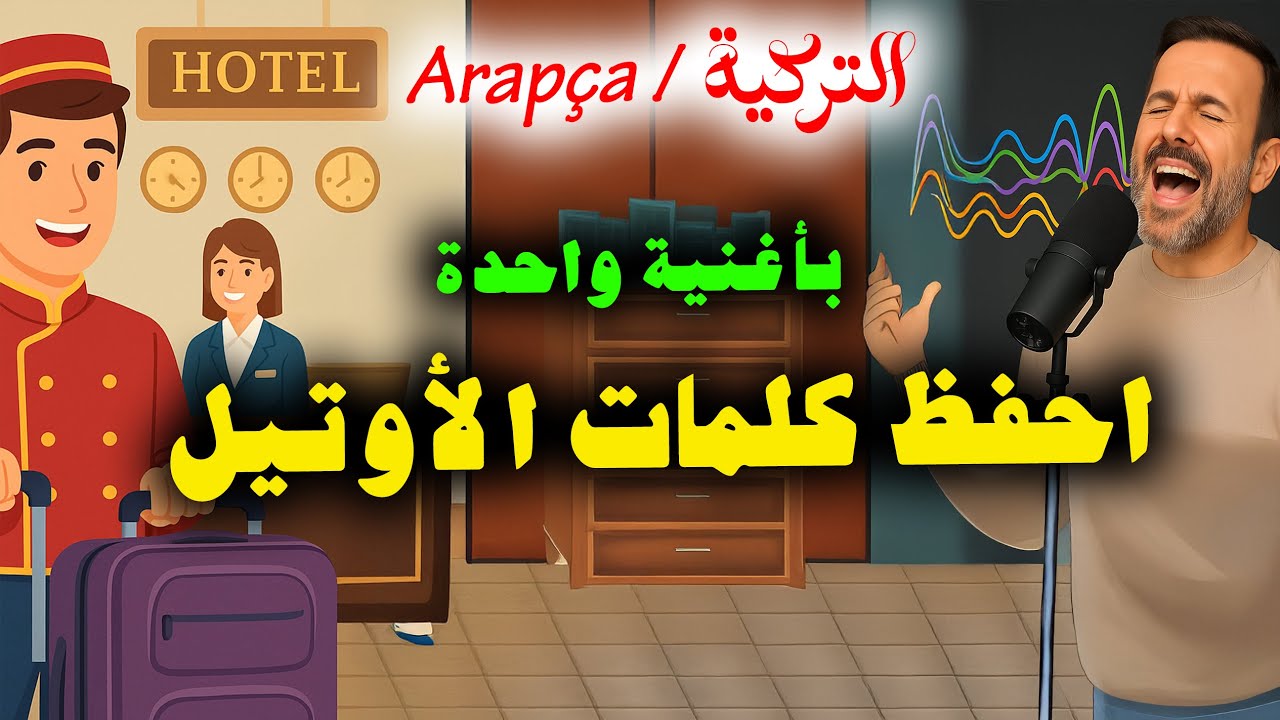 أغنية كلمات وجمل الفندق والأوتيل بالعربية والتركية (أناشيد تعليمية 7) Arapça Otel Kelime Şarkısı